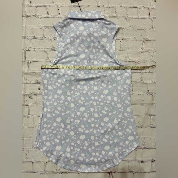 Bad Birdie NWT Baby Lush Floral Women's Sleeveless Golf Polo Shirt XS - Picture 7 of 7
